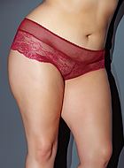 Romantic cheeky panties, stretch lace, lacing, plus size